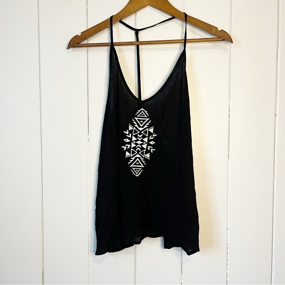 Harlow Black Aztec Pattern Tank Top. Size Medium.